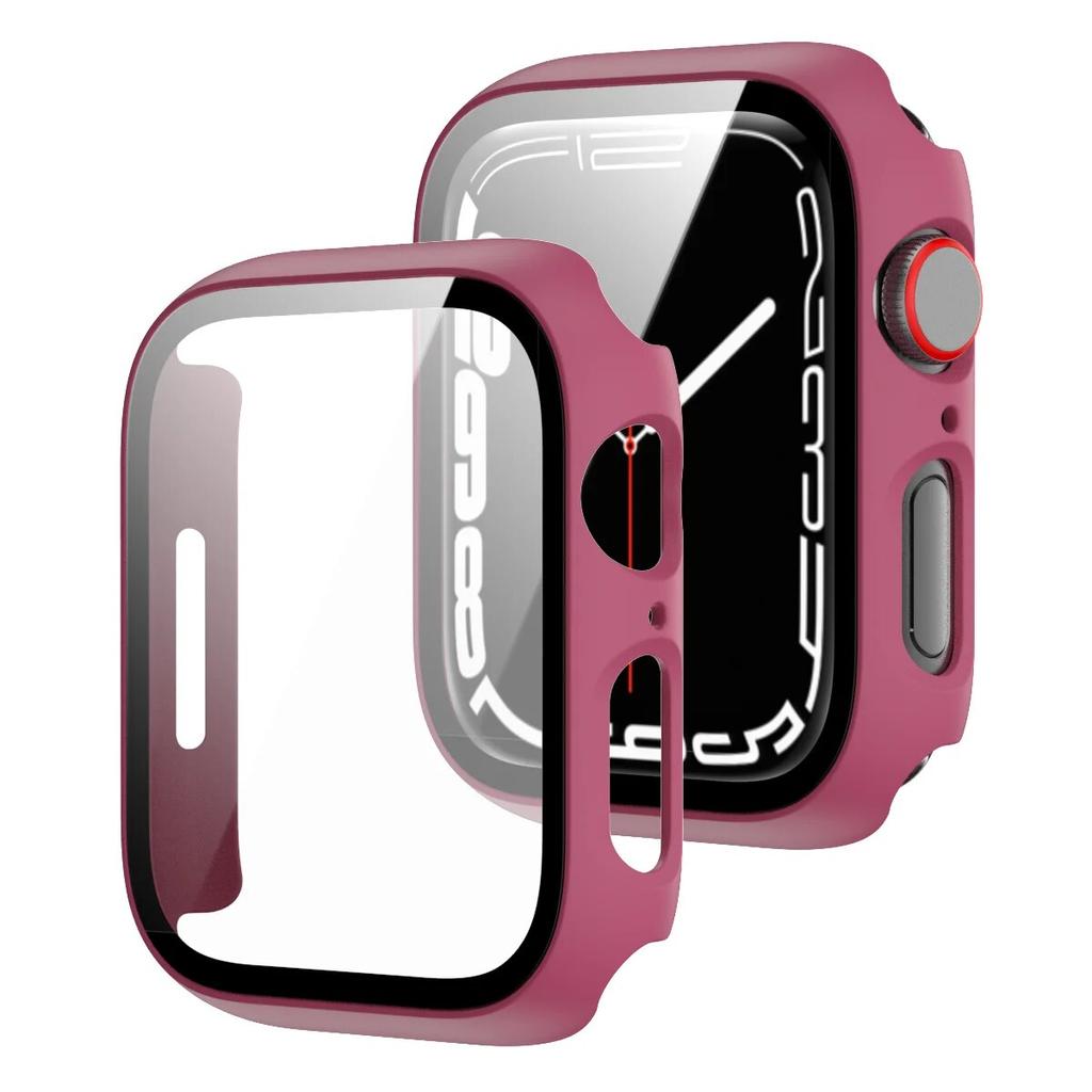 Tempered Glass+Cover For Apple Watch Case 45mm 41mm 44mm 40mm 42mm Screen Protector Apple Watch Accessories Serie 9 4 5 6 SE 7 8