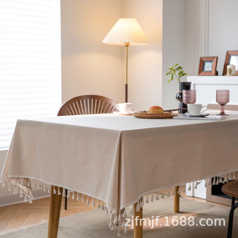 Cloth Dad Solid Color Cotton And Linen Wind Flow Su Tablecloth Household Rectangular Dining Table Cloth Coffee Table Cloth Direct Supply