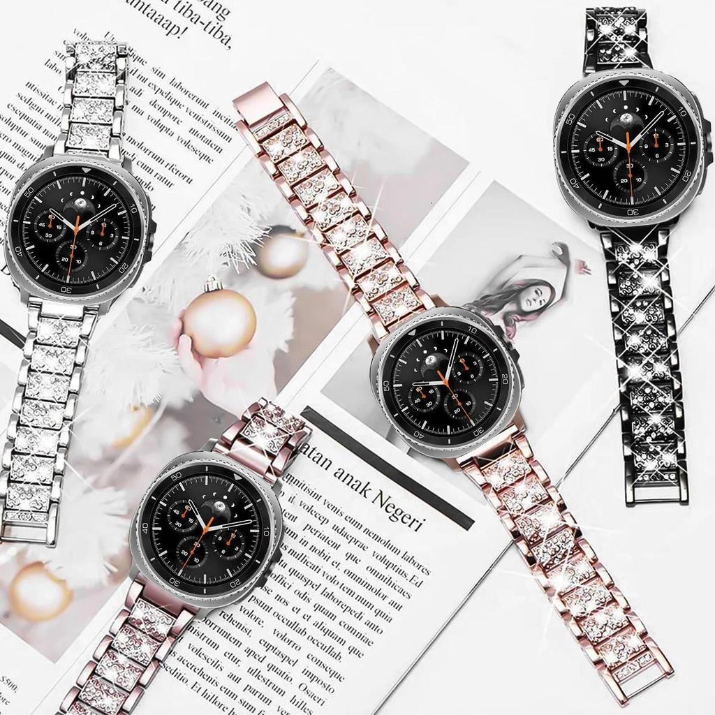 Women’s Diamond Band For Samsung Galaxy Watch 8 40mm 44mm 8 Classic 46mm Watch Strap for Galaxy Watch 7 Ultra 47mm/Ultra 2026