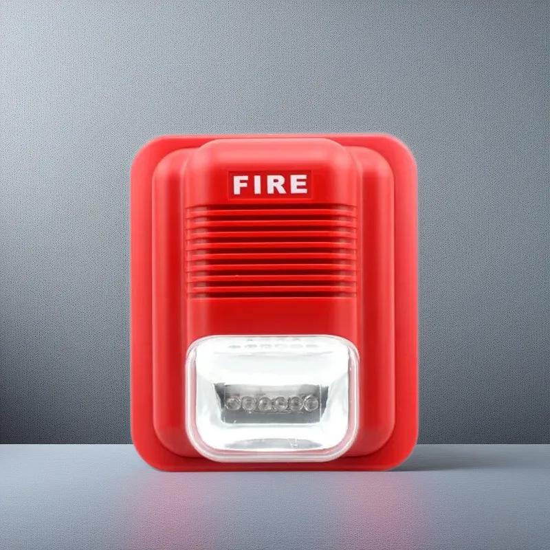 LED Fire Alarm Siren with Flashing Light and Sound, 12V/24V High-Pitched No