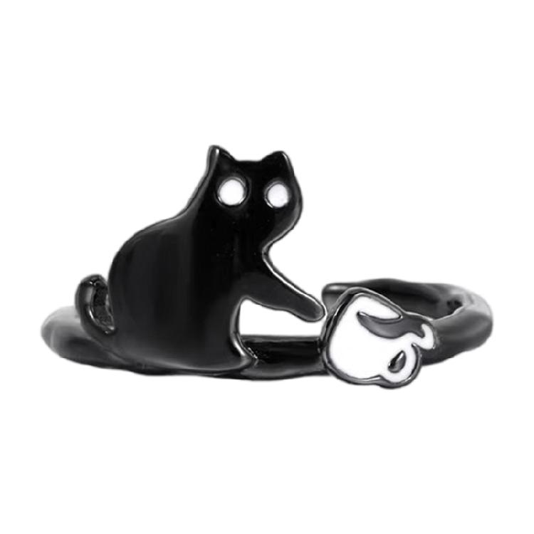 

Delicate Open Kitten Ring Copper Lightweight Finger Rings Jewelry Jewelry For Anniversary Valentines Day Gift Ideas