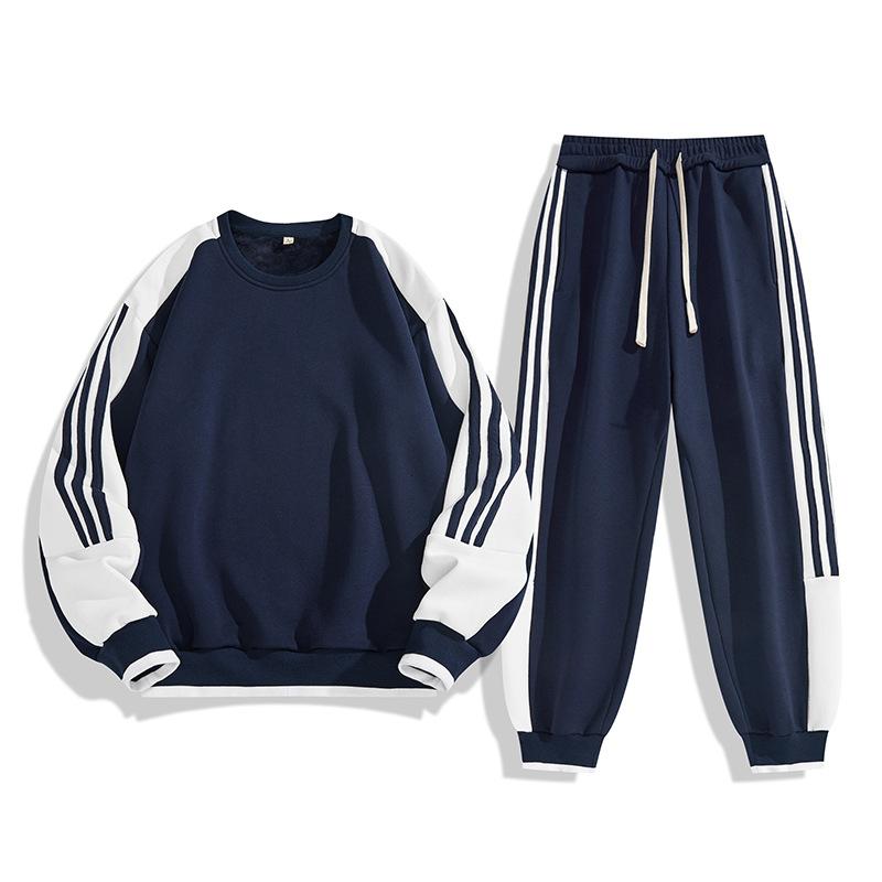 Zestaw sportowy na wiosnę i jesień, męski, bluza z kapturem z okrągłym dekoltem, zestaw sportowy dla par, zestaw dwuczęściowy
