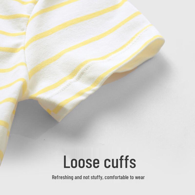 Youqi Baby Summer Cotton Short-Sleeve Striped T-Shirt