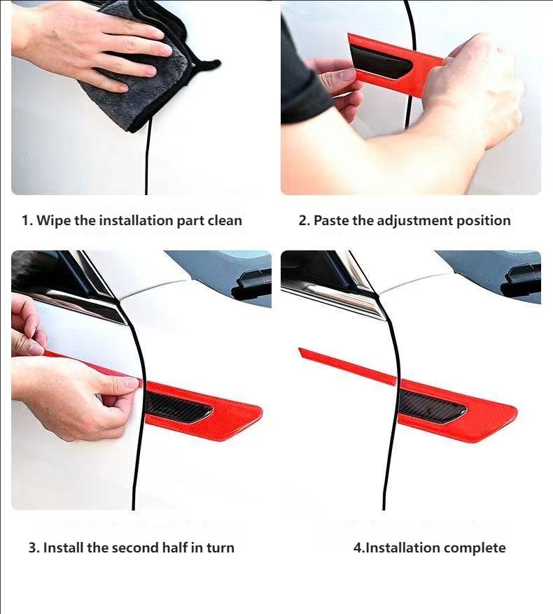LRJF5 Car Door Reflective Sticker Safety Warning Reflector Tape For Ford ST Fusion Transit Ecosport Exterior Decal Accessories Guard