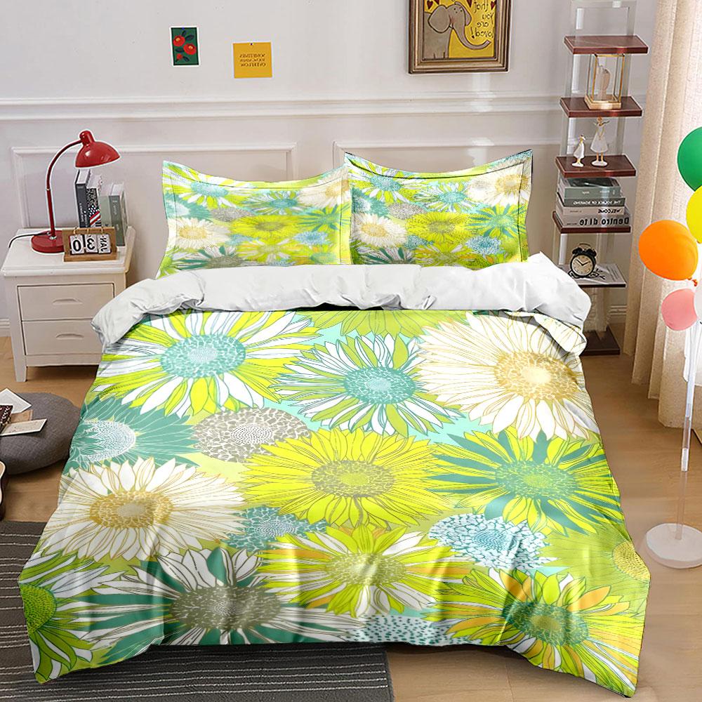 "Vivid sunflower harmony." Bedding sets Duvet covers Pillowcases(1* Duvet Cover 2* Pillowcases without duvet insert)