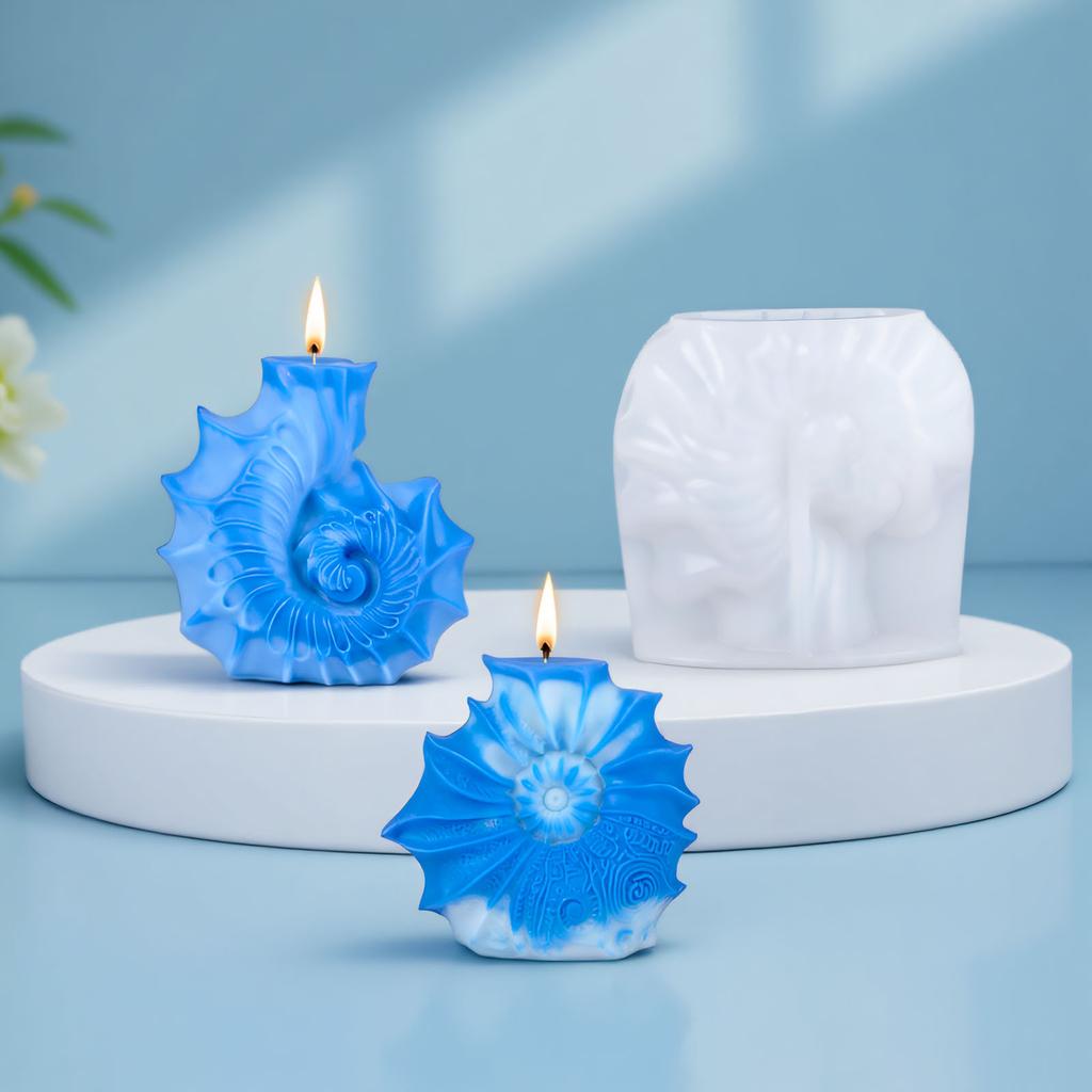Silicone Mold For Conch Shaped Aroma Candle DIY Ocean Scented Stone Making Tool