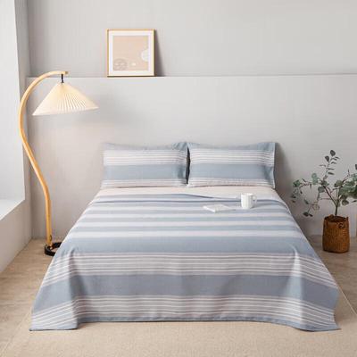 Muji-stil Bomull Linne Randigt 3-delat Sängkläder Set