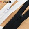 Meetee 5/10 Pezzi 40-300cm N°3 Cerniera in Nylon Nero Bianco Cerniere Aperte Giacca Piumino Cappotto Scarpe Cerniere con Blocco Automatico Accessorio Cucito Fai da Te