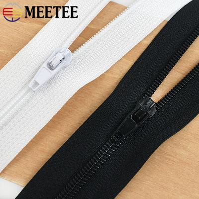 Meetee 5/10 יחידות 40-300 ס"מ רוכסן ניילון מס' 3 שחור לבן רוכסן פתוח לרווחה מעיל פוך מעיל נעליים רוכסן נעילה אוטומטית אביזר תפירה DIY