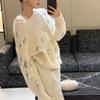 Maglione lavorato a maglia a maniche lunghe con ricami floreali in paillettes, da donna, autunno e inverno, elegante e sexy, 25877