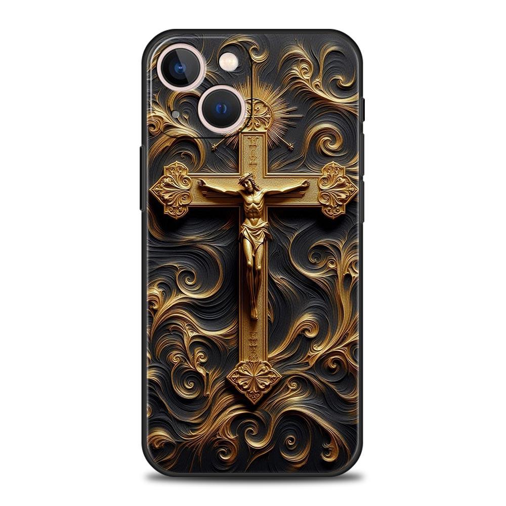 Cross Pattern Element Design Phone Case Cover for iPhone 17 16 15 14 13 12 Pro Max 11 Pro Max 17 AIR Plus Shockproof Soft TPU