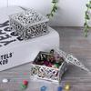 12Pcs European Style Hollow Square Candy Box Container Sugar Box Wedding SuppliesSilver