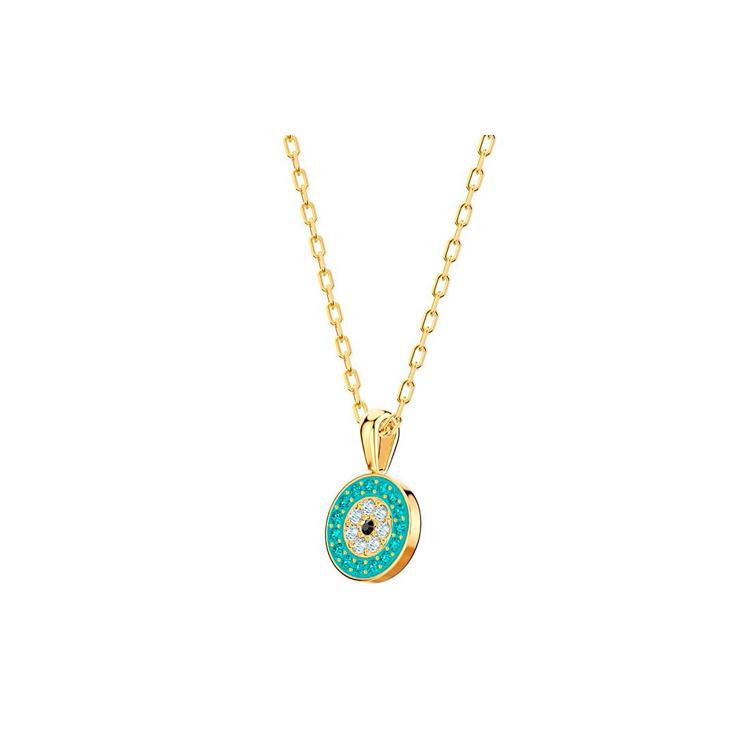 Swarovski LUCKILY Eye Of Demon Faux Crystal Stone Necklaces Womens One Size зелёный