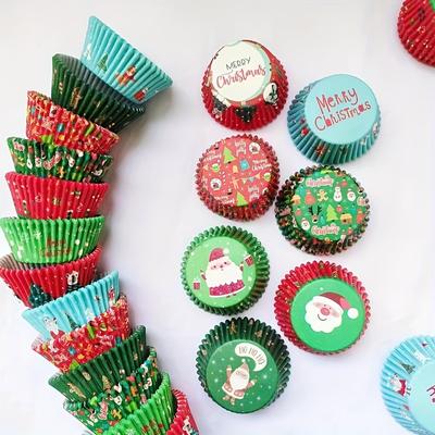 100 Pieces of Festive Christmas Cake Liners - Perfect for Baking Holiday Treats