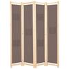 4-panel Room Divider Brown 160x170x4 Cm Fabric