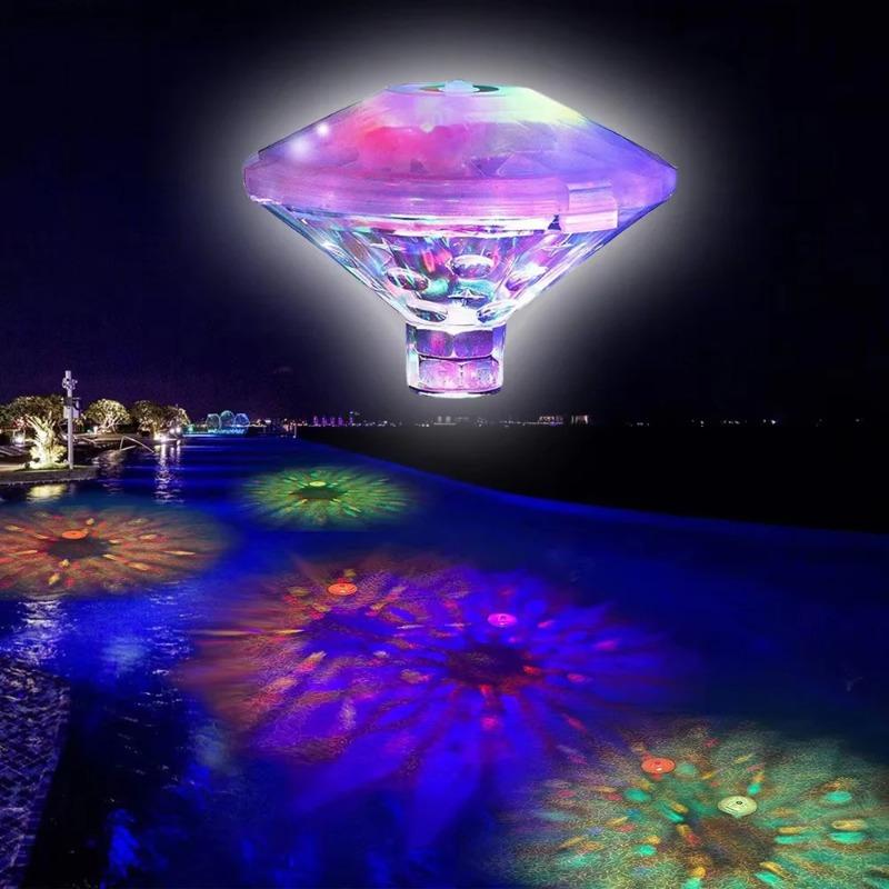LED Waterproof Floating Underwater Pool Light RGB Disco Glow Show Lamp for Swimming Pool Hot Tub Spa Bath Party Festival Decor Lighting