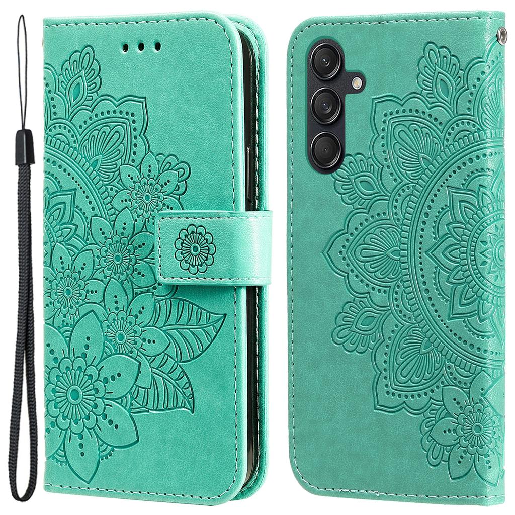 For Samsung Galaxy M55 5G/C55 5G/F55 5G Case Floral Pattern PU Leather Wallet Stand Phone Cover