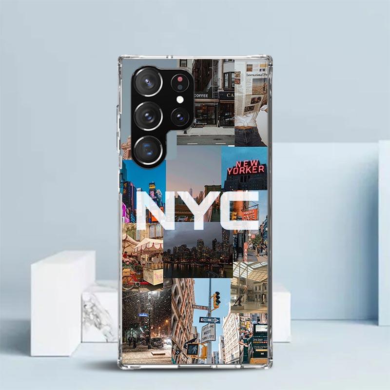 NYC New York City Phone Case For Samsung Galaxy S24 S25 Edge S26 Ultra S22 S23 Plus S21 + S20 FE Soft TPU Back Cover Galaxy S22