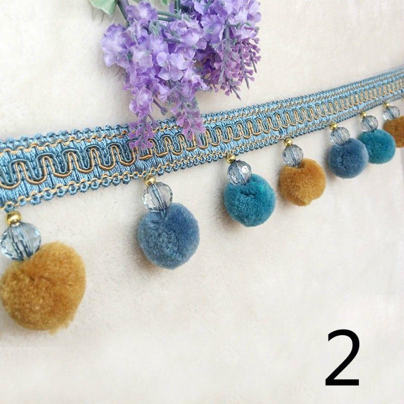 1 metr Evropský styl Pompom kuličková krajková lemovka Kuličková stuha Třásně Řemesla DIY Dekorace pohovky záclony Šicí příslušenství Čalounění Lemování