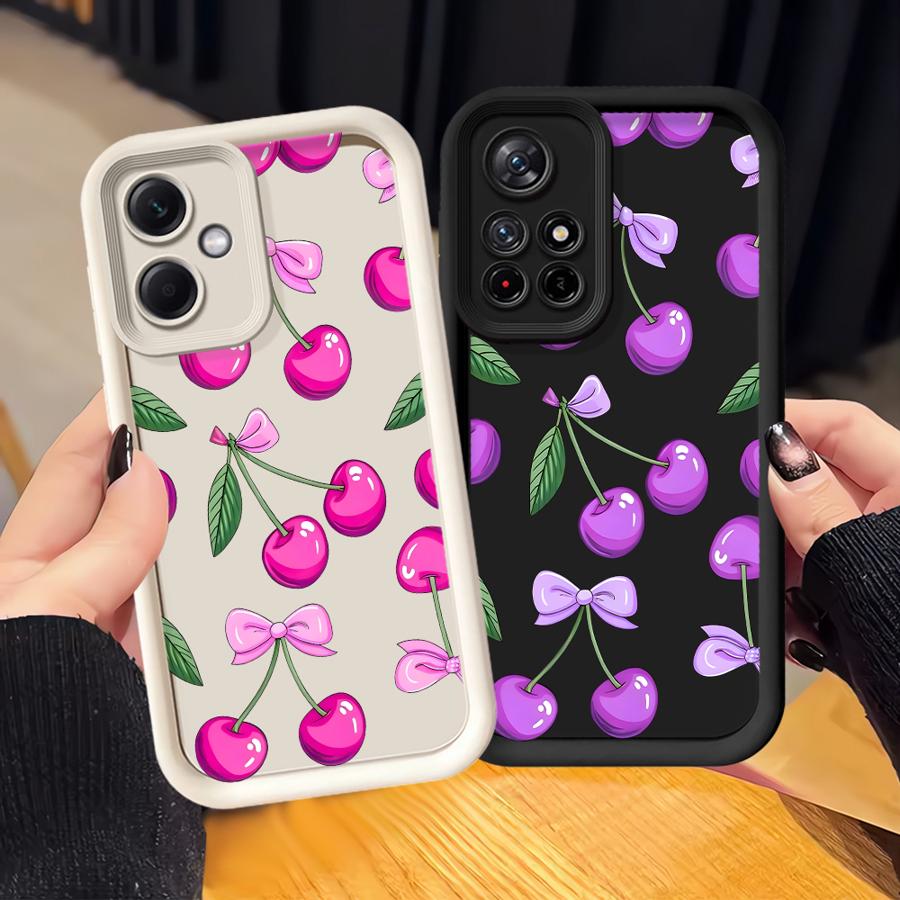 Cartoon Purple Cherry Phone Cover Case for Xiaomi Redmi Note 14 Pro Plus 12C 12s A1 A2 A3 A4 11s Note 13 11 13C 14C 12 10