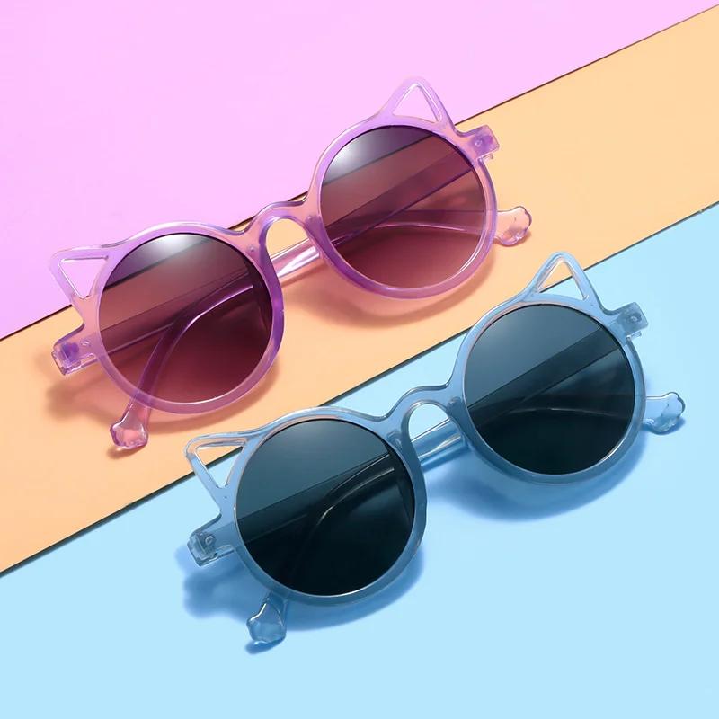 Summer Children Cute Kitty Sunglasses Acrylic Bow UV Protection Sun Glasses Baby Girls Outdoor Classic Kids Boy Eyewear