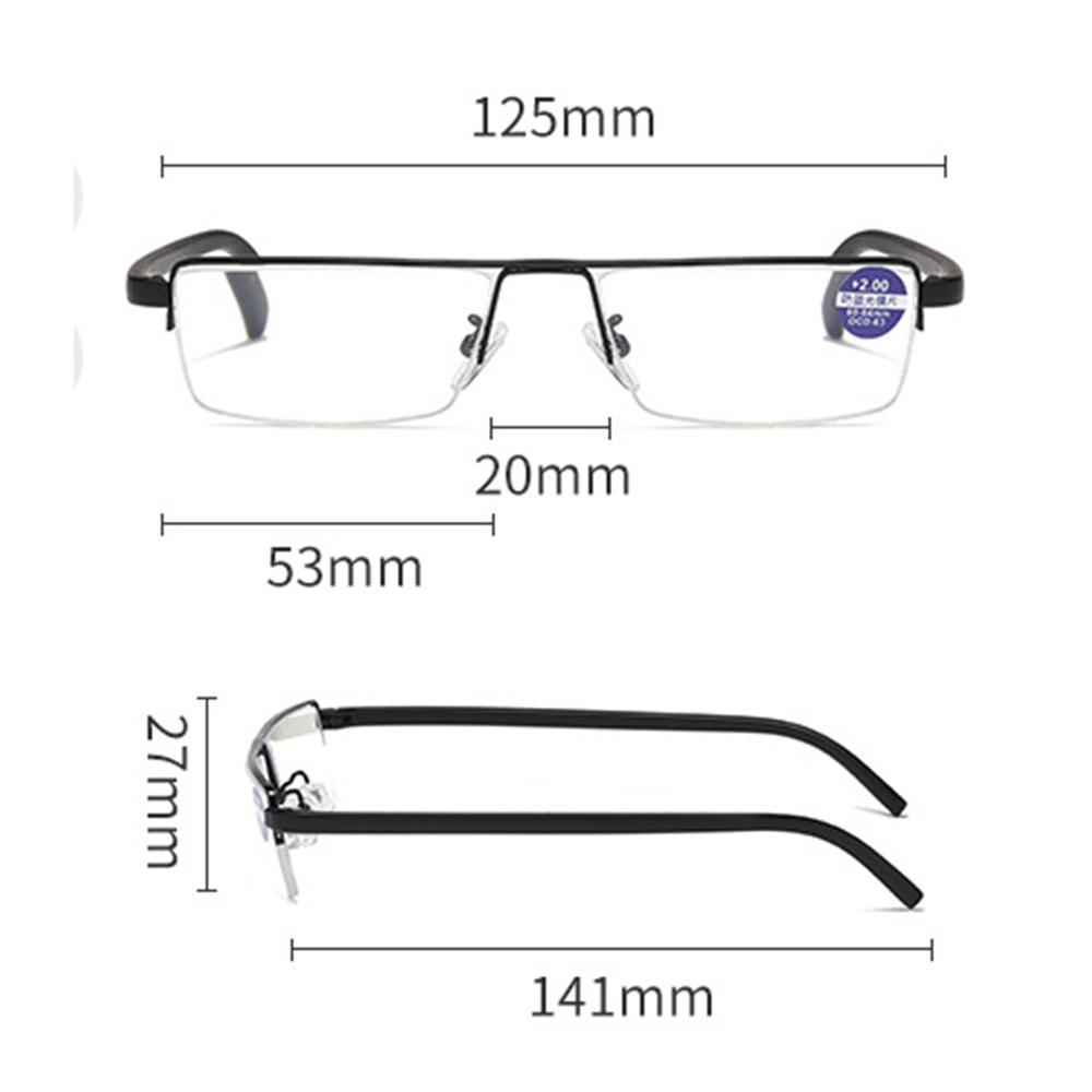 Executive Office Style Black Reading Glasses for Men with Portable Case +0.75 +1 +1.25 +1.5 +1.75 +2 +2.5 To +4