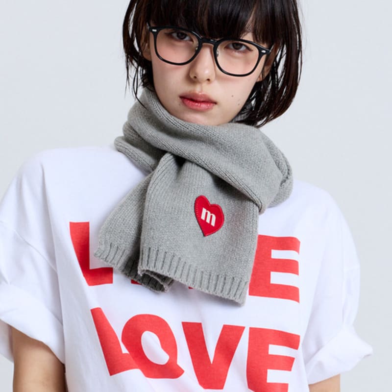 macni LOVE M KNIT MUFFLER GREY