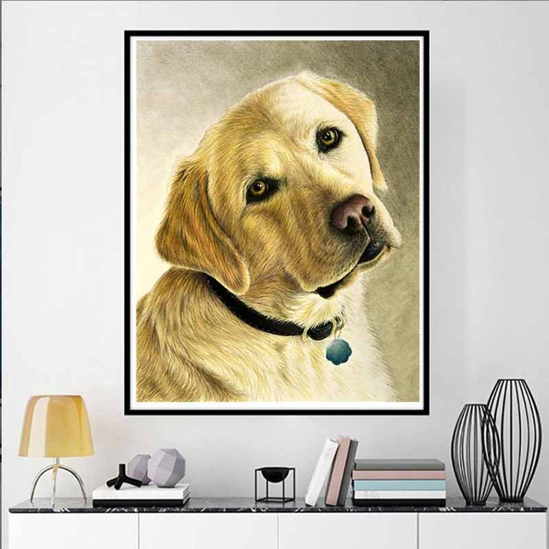Lonely Dog Diamond Painting Set, 5D Cross-stitch Craft Painting, DIY Gem Rhinestone Crafts Decoration Home Wall Mural