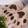 Trendy Unisex fluffy cat xmas bear Fingerless Mittens Gloves Paw gift Pair of gloves chic women