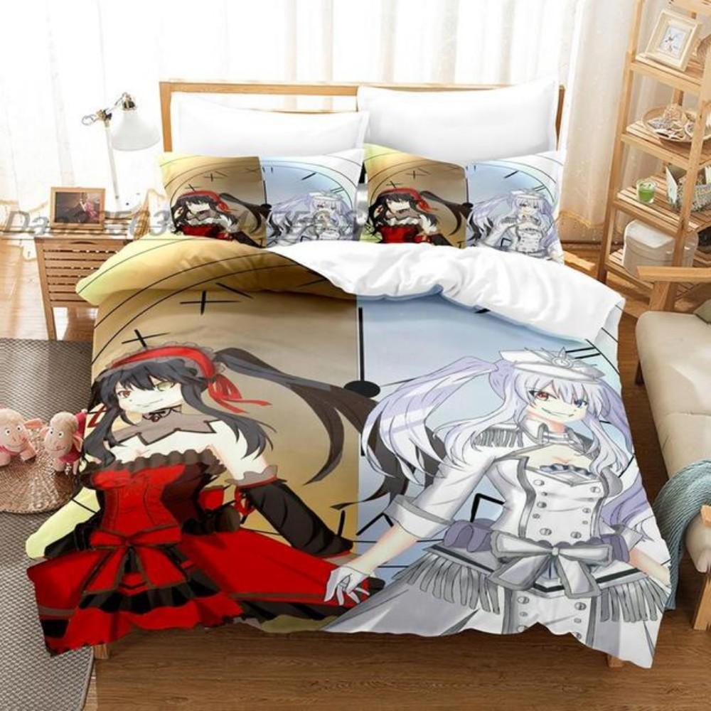 Anime Kotori Itsuka Cosplay Bedding Set Date Live Costume Duvet Cover Set Double King Twin Full Size Bed Linen Boys Adult Gift