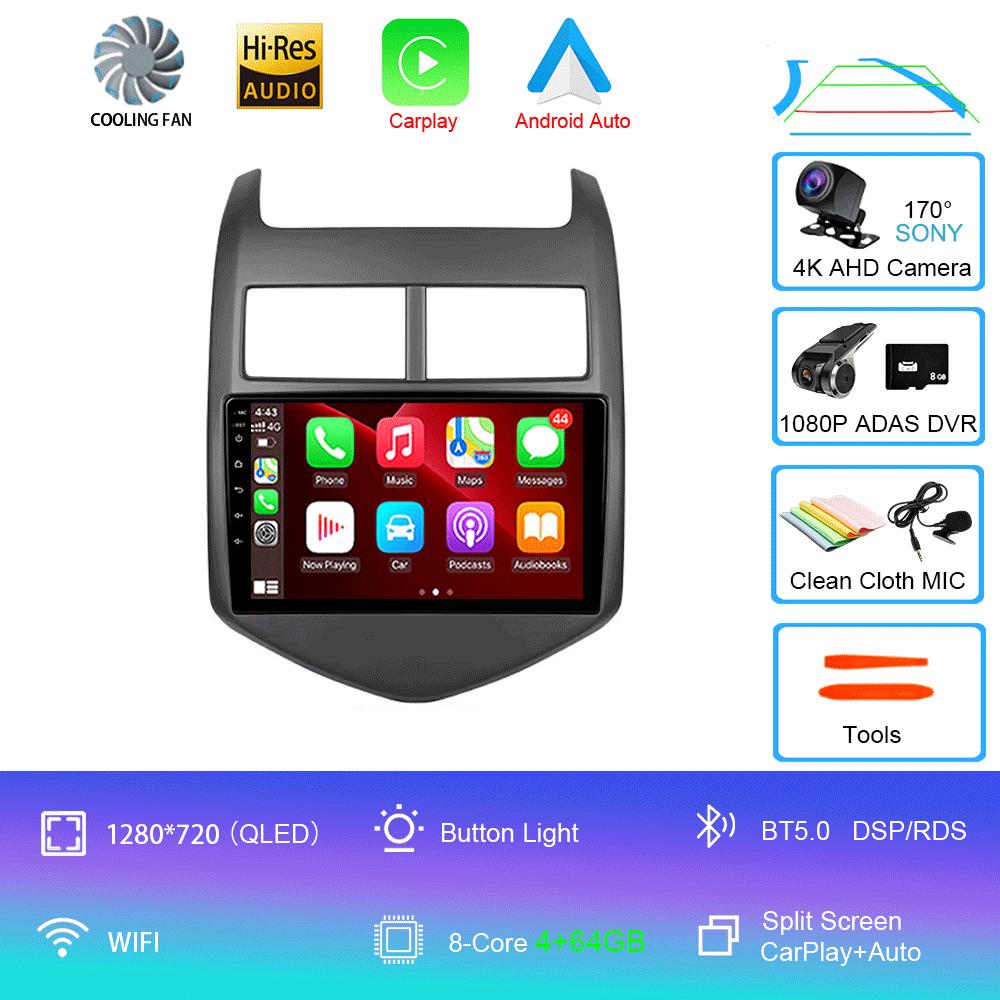 For Chevrolet Aveo 2 Sonic T300 2011-2015 Car Radio Android 14 CarPlay Auto Multimedia Player Navigation GPS 2din Stereo Audio
