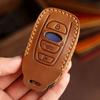 Leder Schutz Set für Subaru BRZ XV SV Forester Legacy Outback Crosstrek Impreza WRX Auto Schlüsselanhänger Hülle Smart Keyless Fernbedienung