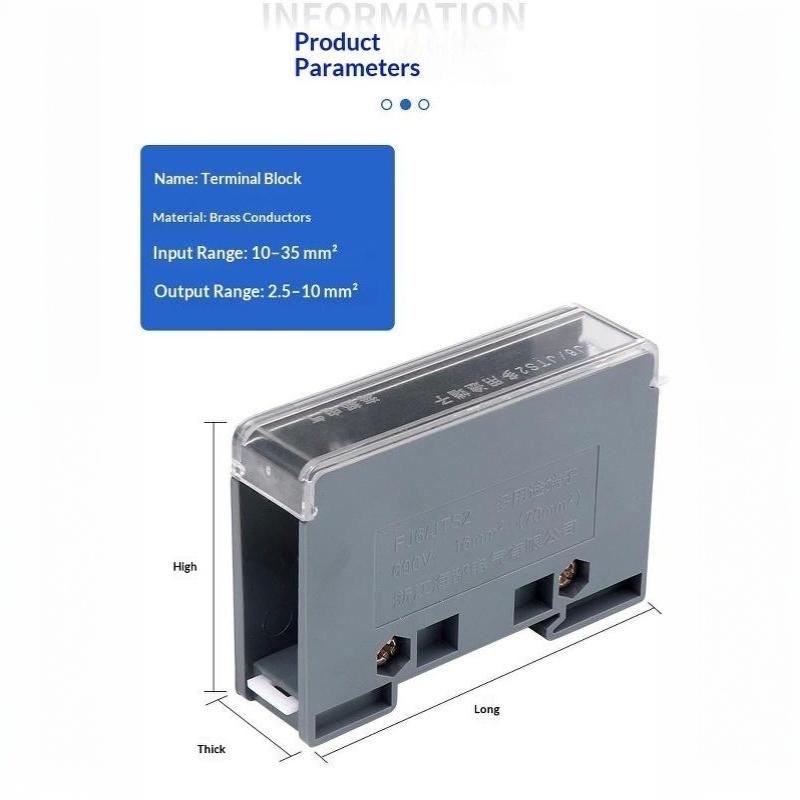 One In Multiple Out Din Rail Terminal Block 150A Universal Distribution Box Wire Connector Abs/Copper Power Junction Box