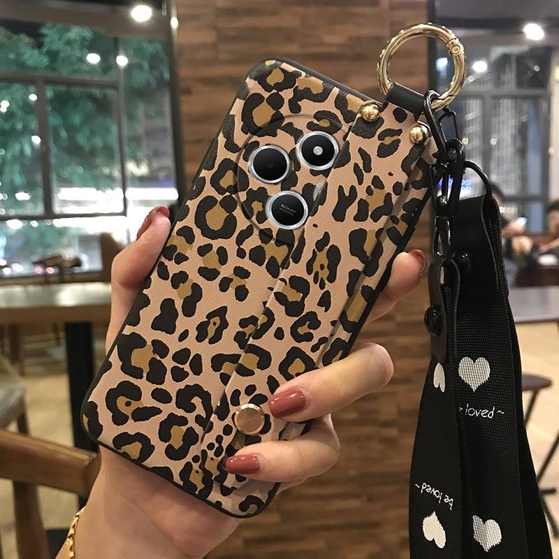 Flower Kickstand Phone Case For Redmi A4 5G Dirt-resistant Anti-knock Fashion Design Back Cover Ring Wristband Durable