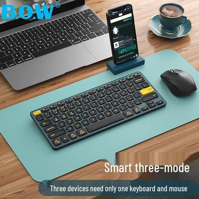BOW Ultra-Thin Wireless Bluetooth Keyboard: Three-Mode, Portable Keyboard for Laptop, iPad, and Tablet