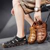 Fashion Men's Casual Summer New Style Genuine Leather Sandals With Non-Slip Big Size 48 Outsole Beef Tendon Breathable Beach Shoes