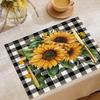 4 stuks, Linnen Placemats, Moderne Vierkante Tafelmatten, Hittebestendig, Gekušte Tafel Runner, Stijlvolle Placemats Voor Eettafel