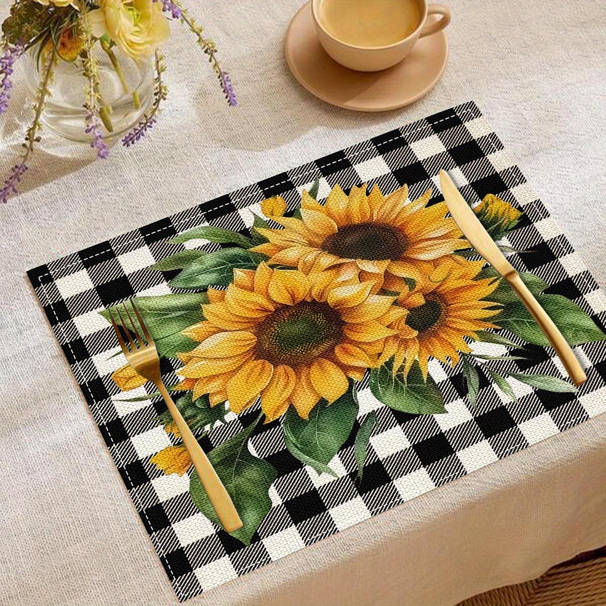 

4pcs, Linen Placemats, Modern Square Table Mats, Heat Insulation, Quilted Table Runner, Stylish Placemats For Dining Table 30x45cm-4PC