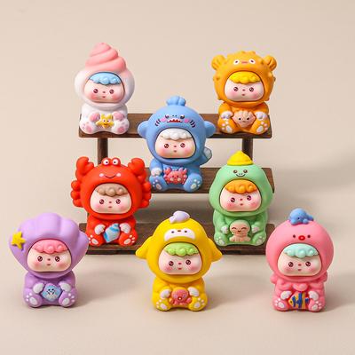 8 Stück/Set Meeres-Baby-Figurenspielzeug Mini-Figur Schreibtischdekoration Modell Ornamente Spielzeug Jungen Mädchen Weihnachtsgeschenke