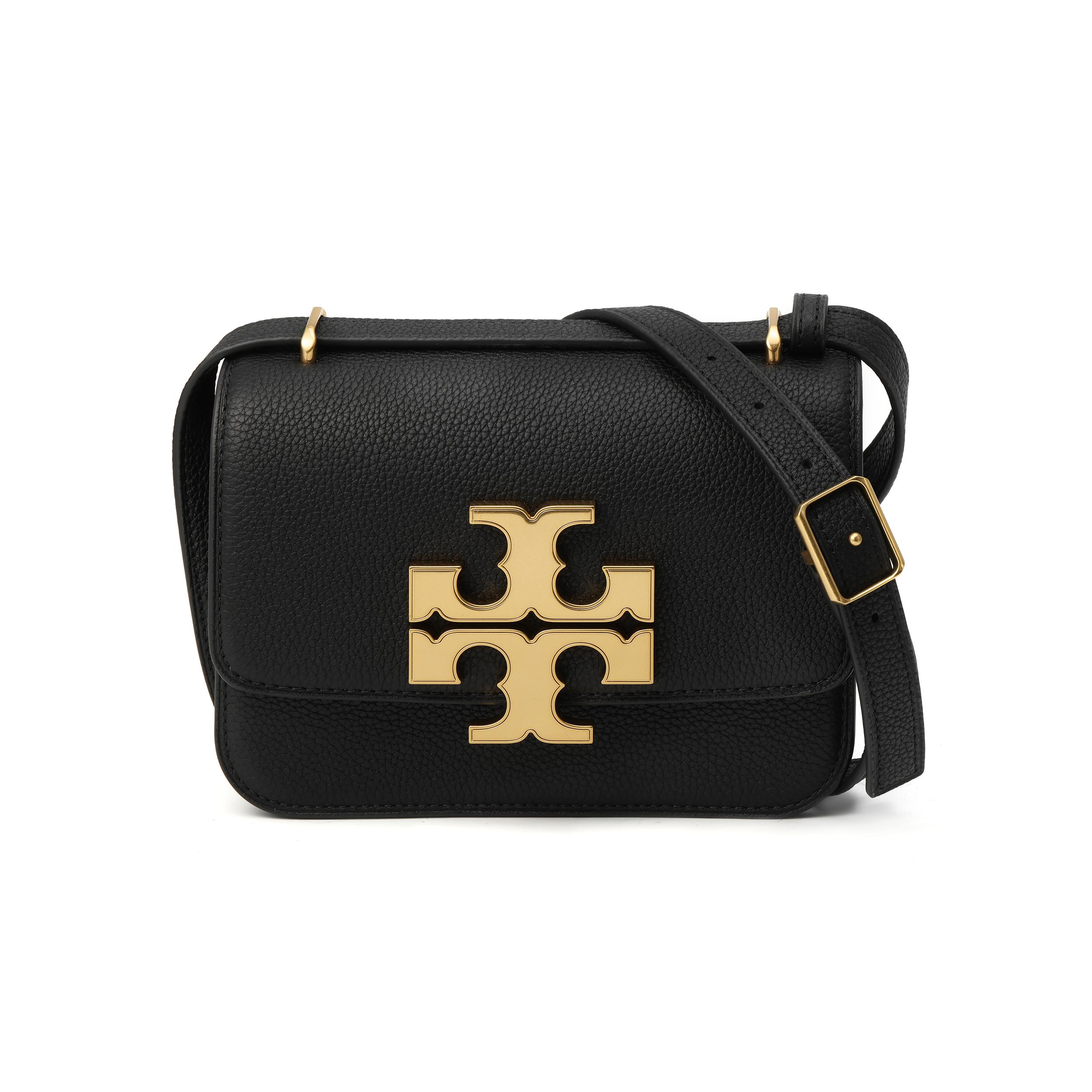 

Tory Burch Eleanor Double T Gold Logo Flap Leather Crossbody Shoulder Bag Small Women Bags Black 147831-001 Basic Set (Bag+Dust Bag)