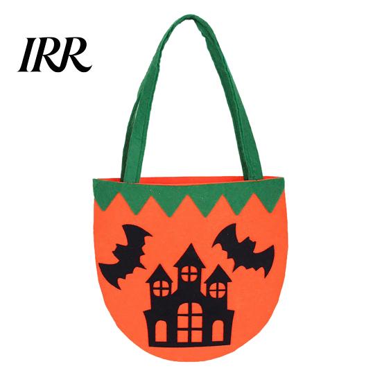 Recyclable Party Souvenir Totes Halloween Felt Candy Bag, Pumpkin Ghost Skull Cat Owl Tote for Non-woven Gift Bags Kids, Non Woven Trick
