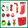 Dog Christmas Gift Box Pet Christmas Stocking Stuffers Durable Interactive Fun Dog Toy Assortment Pack Safe Rubber Chew Toys