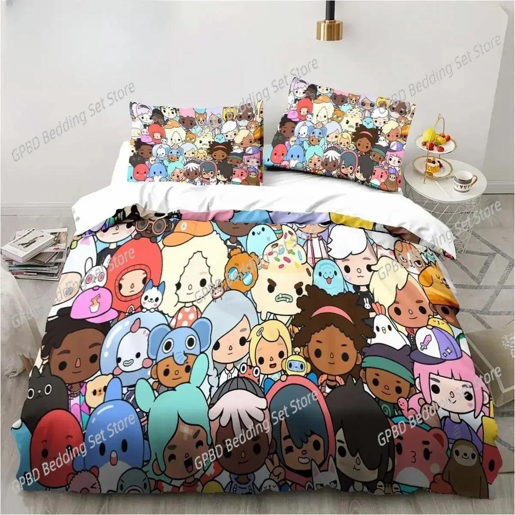 New Luxury New 3D Print Cartoon Game Toca Life World Bedding Set Duvet Cover Bed Set Quilt Cover Pillowcase king Queen Size