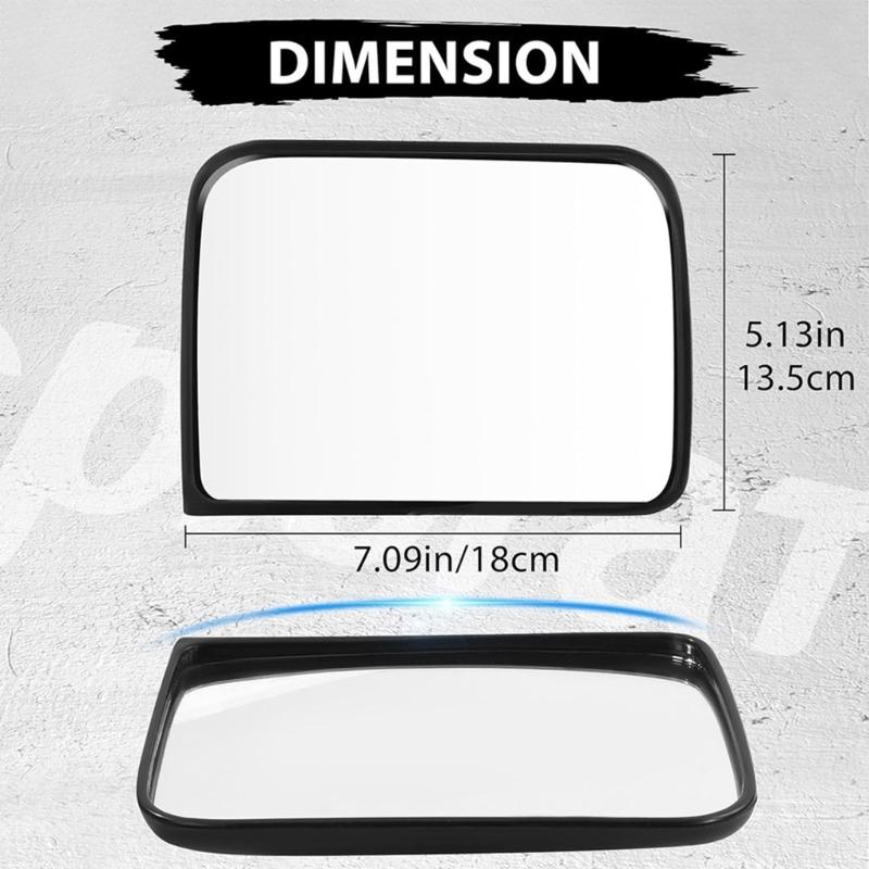 Golf Cart Side Mirrors with Screws Gasket Universal Replacement Strong Magnetic Side Mirrors Adjustable Rearview Mirror