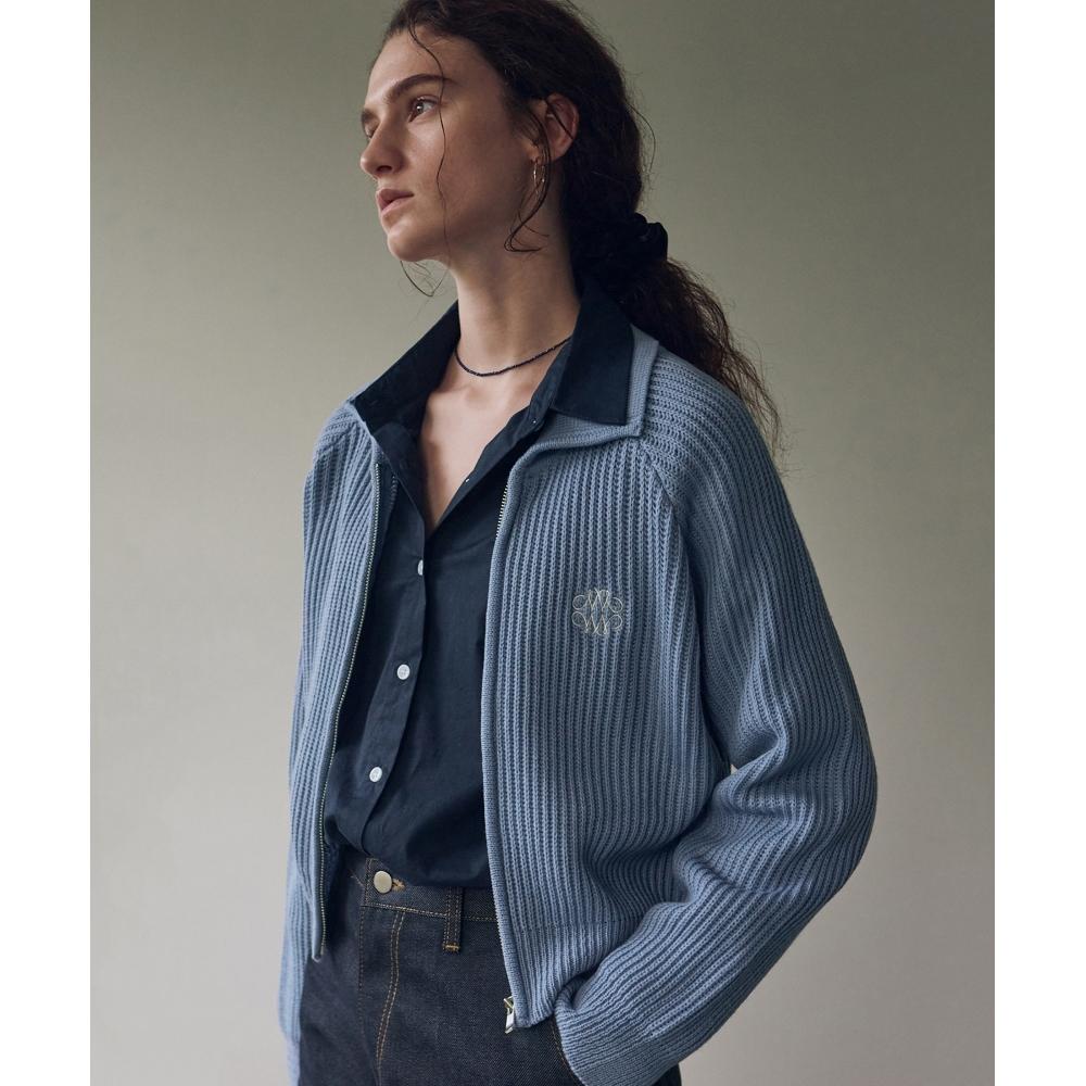

NICKNICOLE ESSENTIAL NICOLE ZIP UP KNITINDI BLUE