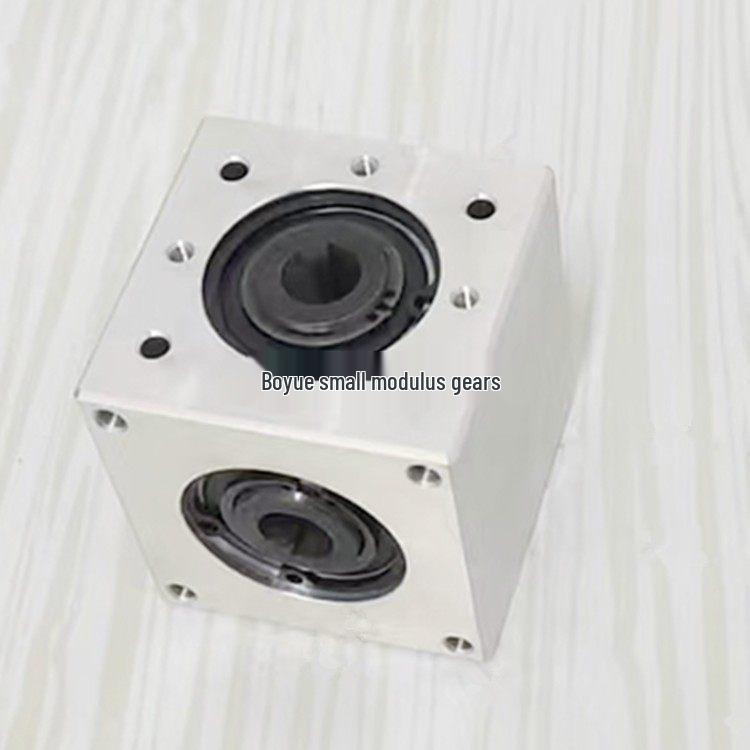 57x57 Small Bevel Gear 90° Right Angle Converter, 1:1 Gear Ratio, Hexagonal D-Hole Shaft Keyway