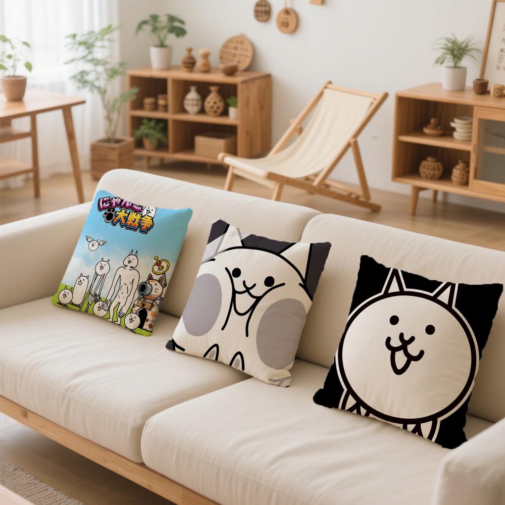 Anime T-The B-Battle Cats Cushion Cover Comfortable Reversible Pillow Cover Ideal for Car Sofa Bedroom & Beyond