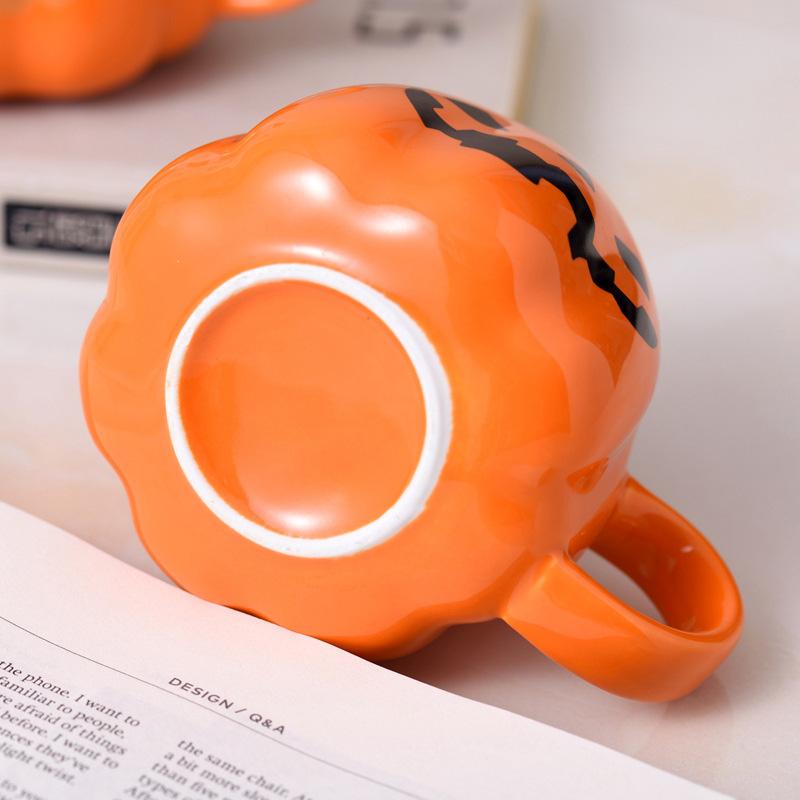 400ML Pumpkin Shape Mugs Halloween Theme Water Cup Milk Coffee Mug for Home Office Creative Festival Gift Decorative Accessories