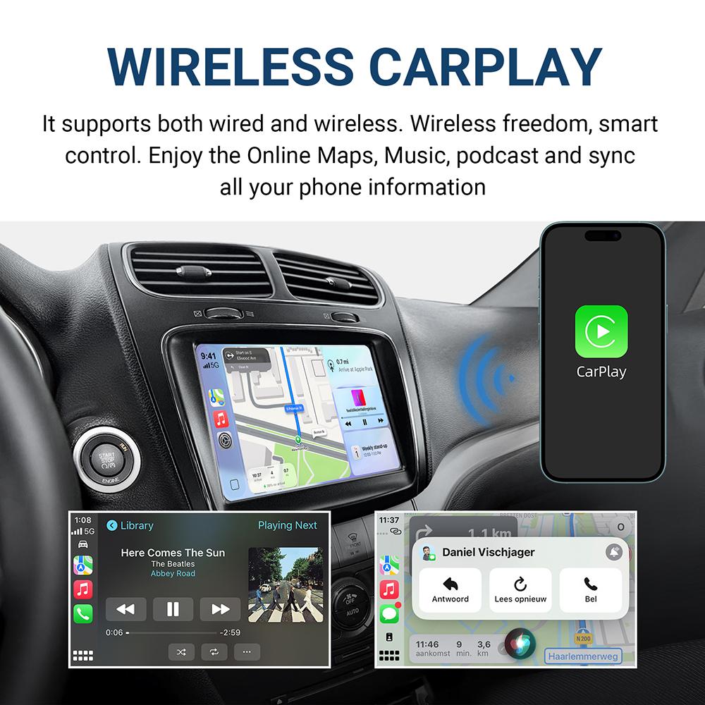 Wireless CarPlay For Fiat Freemont 2013-2018 With Rear Camera
