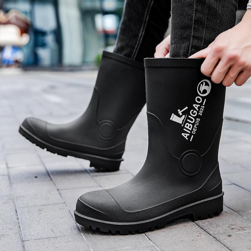 

Smash-proof and stab-proof labor protection rain shoes medium tube men s 38-45 large size rain boots steel head steel sole safety labor protecti 38